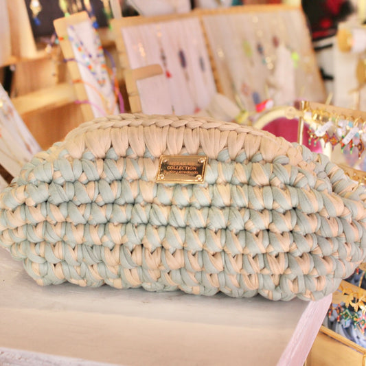 CLUTCH BAG VERDE CENIZO / BEIGE
