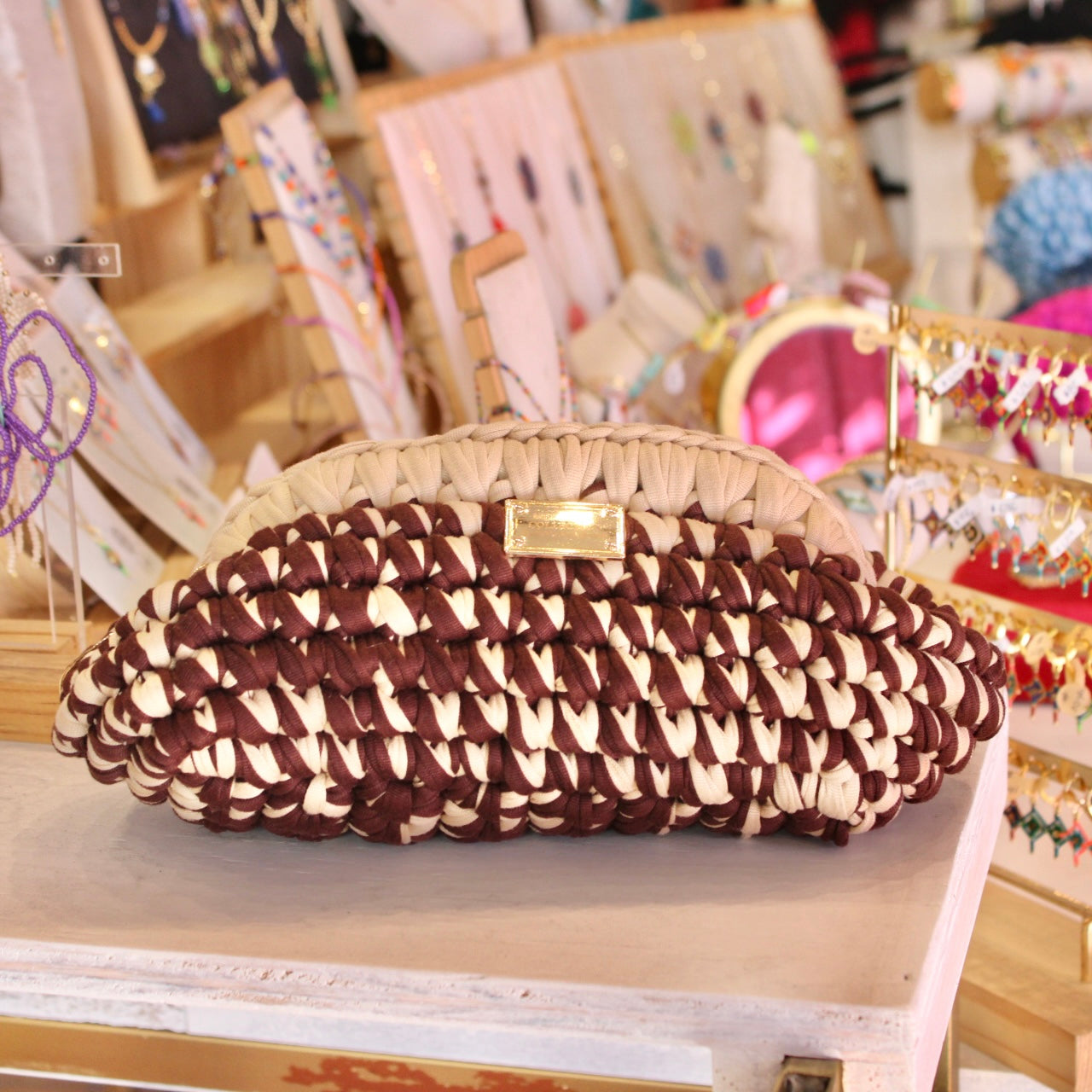 CLUTCH BAG MOKA / BEIGE